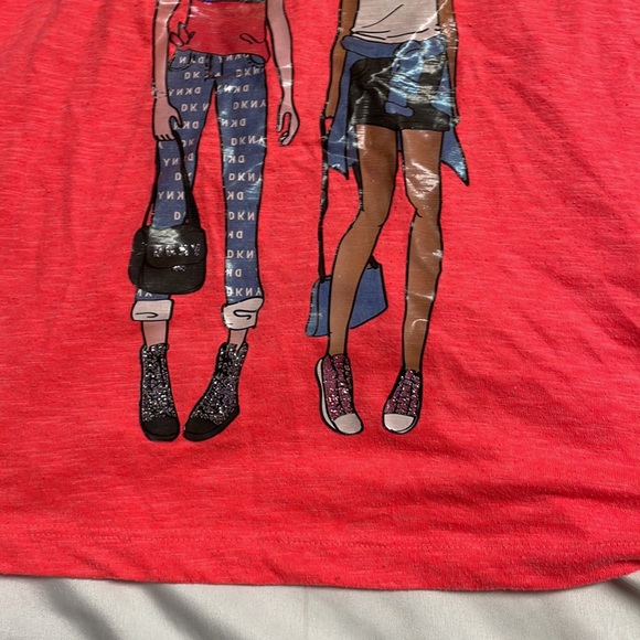 DKNY Girls Besties Red Tank Top with braid in the back - Picture 3 of 6